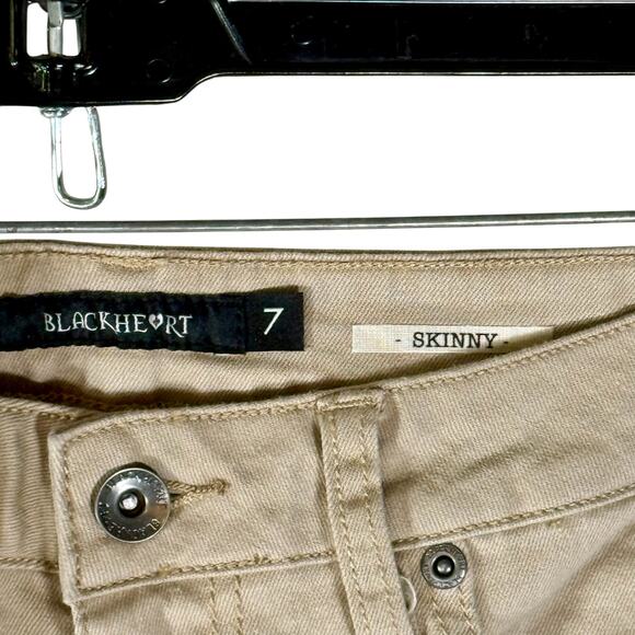 Blackheart Hot Topic NWT Women's Junior 7 Khaki Colored Skinny Jeans Stretch - Picture 5 of 11